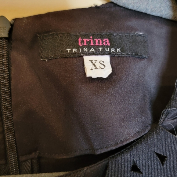 Little Black Dress Trina Turk Laser Cut Shift Dress - Picture 8 of 9